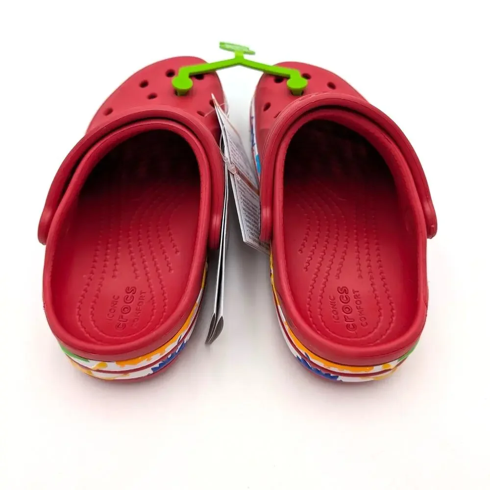 Crocs Bayaband Paint Splash Clog Shoes Closed Toe Kids' Red Size US11 EU28.5